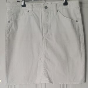 Universal Thread White Denim Mini Skirt with Back Pockets